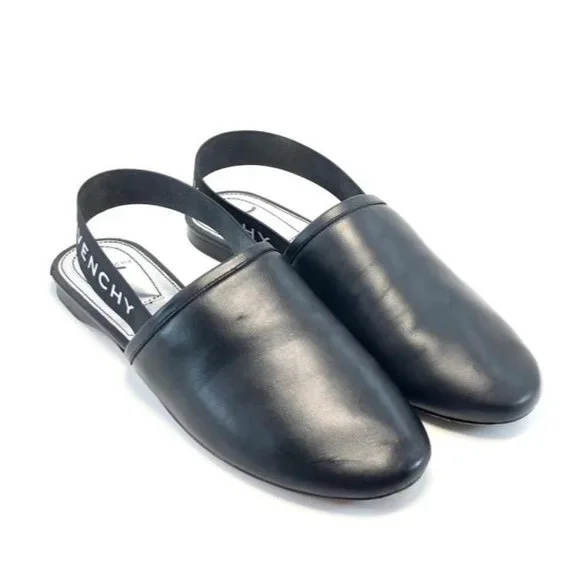 GIVENCHYBlack Rivington Logo Slingback Flats Size EU:37.5